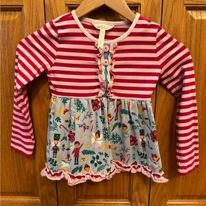 Matilda Jane Pink Striped Long Sleeve Tee with Nutcracker Design